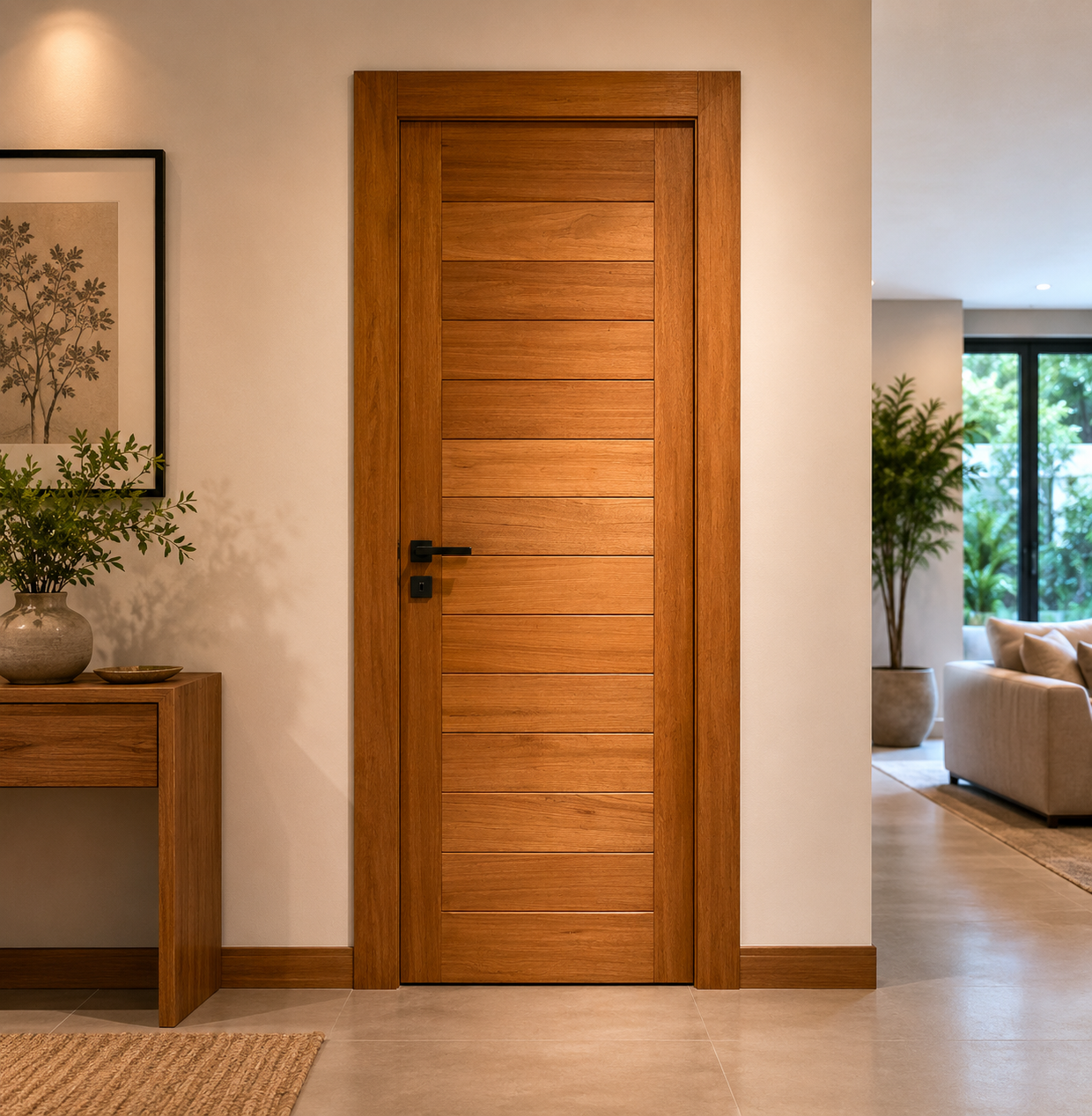 Folha de Porta Madeira Maciça Tauari 210x62x3,3 Petropolitana