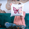 Almofada Para Sofá Sala Com Enchimento 40x40 Borboleta Flor:Branco - 5