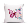Almofada Para Sofá Sala Com Enchimento 40x40 Borboleta Flor:Branco - 1