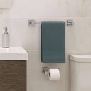 Ver imagem 2 de Kit Acessórios Banheiro Suporte Papel Higiênico e Toalheiro Porta Toalha 30cm Aço Inox Azaléia