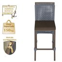 Ver imagem 4 de Mesa Bistrô e 4 Banquetas Roma Marrom Corda Estofado 9 Trama Prata