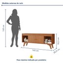 Ver imagem 4 de Rack com Painel para TV 65 Polegadas Ripado MDF 160X195cm Madri