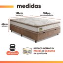 Ver imagem 3 de Cama Box Baú Casal Molas Ensacadas Double Face 138x188x68cm Hellen - Suporta até 120 kg por Pessoa