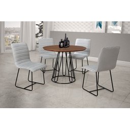 Sala de jantar redonda tampo laminado sem vidro 1,20m - Rubi - CM Decor - 1