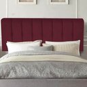 Ver imagem 1 de Painel Estofado Luxo Botão Kiara 195cm King Size para Cama Box Suede Bordô - Gat Magazine