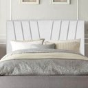 Ver imagem 1 de Cabeceira Estofada Bélgica 100CM Solteiro Suede Branco - D A DECOR