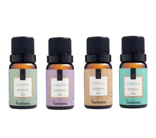 Kit 4 Essências 10ml Para Aromatizador Elétrico Via Aroma Original - Kit 4: Capim Limão, Limão Sicil - 1