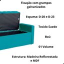 Ver imagem 4 de Kit Cabeceira e Calçadeira Baú Emma Suede Solteiro 90 Cm