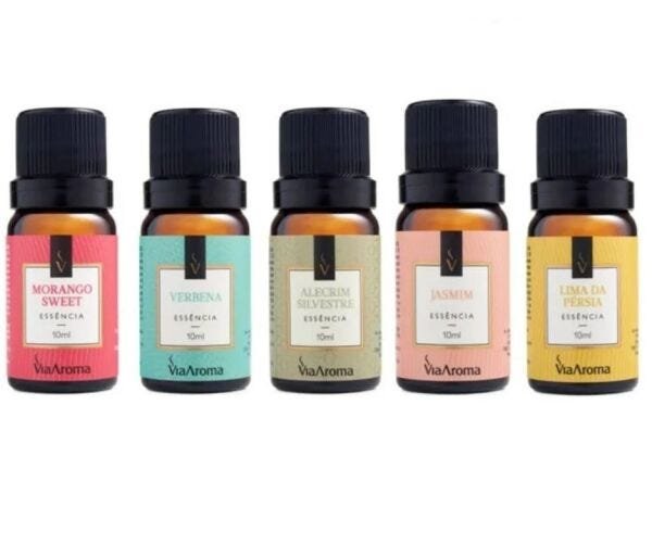 Kit 5 Essências Para Aromatizador Elétrico Com 10ml Via Aroma Original - Kit 5: Lavanda, Lavanda Fra - 1