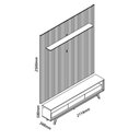 Ver imagem 3 de Rack com Painel Ripado com Led Nobre Azul Royal com Off White - Gelius Móveis