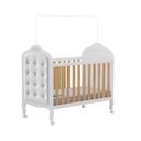 Ver imagem 3 de Berço Minicama 3 em 1 com Capitonê 100% MDF Maya Espresso Móveis Branco Brilho/Amêndoa