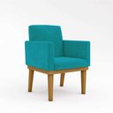 Ver imagem 3 de Kit 2 Poltronas Cadeira Decorativa Reforçadas Azul Turquesa