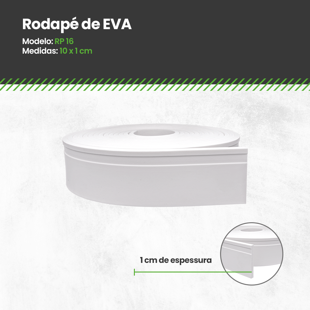 Rodapé Eva Autocolante Flexível 10cm - 10 Metros Ref Rp16 - 3