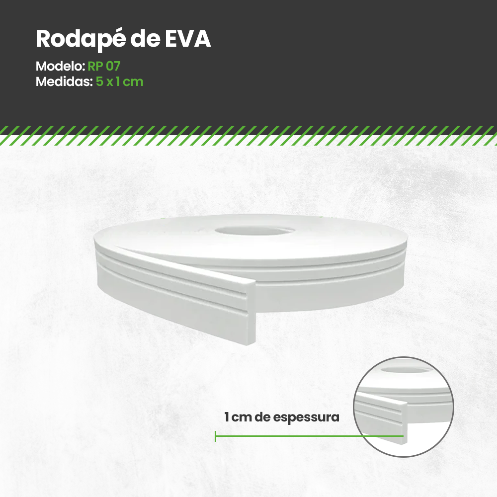 Rodapé Eva Autocolante Flexível 5cm - 15 Metros Ref Rp07 - 5