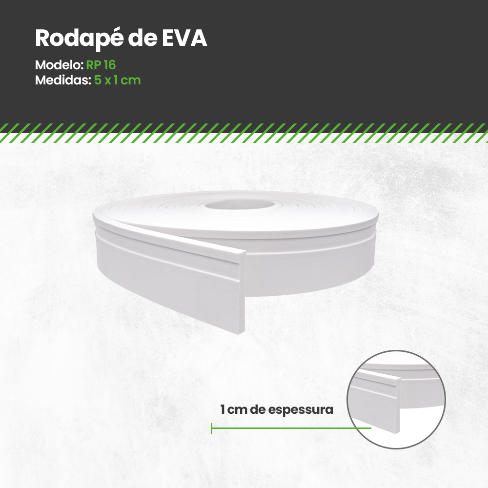 Rodapé Eva Autocolante Flexível 5cm - 10 Metros Ref Rp16 - 4
