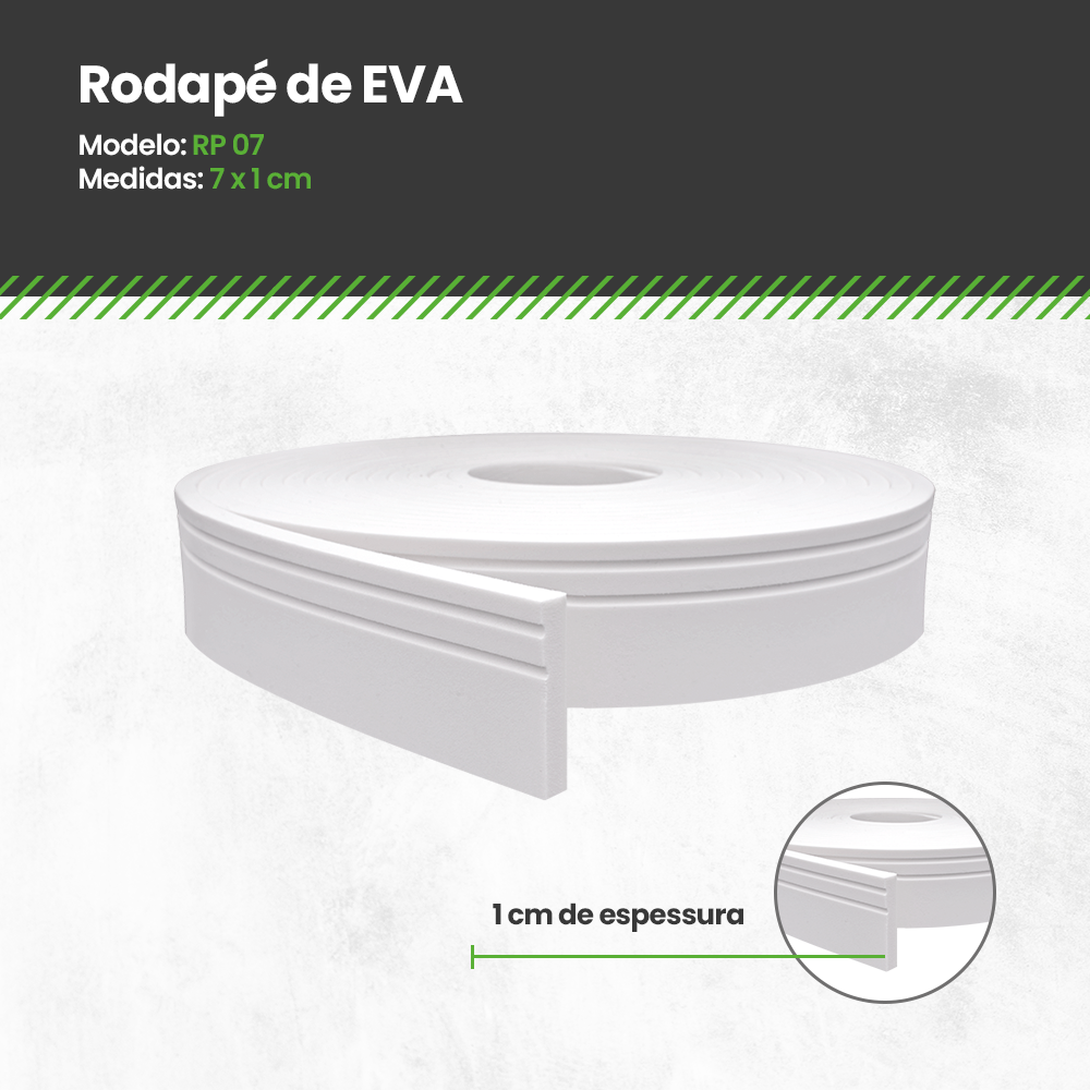 Rodapé Eva Autocolante Flexível 7cm - 15 Metros Ref Rp07 - 4