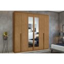 Ver imagem 1 de Guarda Roupa Casal 6 Portas (2 C- Espelho) e 4 Gavetas Alonzo New Amêndoa - Lopas