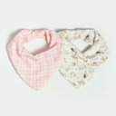 Ver imagem 3 de Kit com 2 Babadores Bebê Gatinhos Rosa Xadrez- Hug