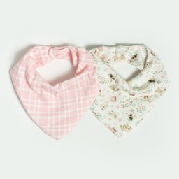Kit com 2 Babadores Bebê Gatinhos Rosa Xadrez- Hug - 3