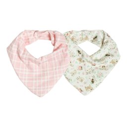Kit com 2 Babadores Bebê Gatinhos Rosa Xadrez- Hug - 1