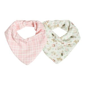 Kit com 2 Babadores Bebê Gatinhos Rosa Xadrez- Hug