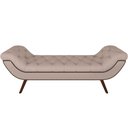 Ver imagem 4 de Puff Recamier Decorativo com Pés em Madeira 195 cm Itália P05 Linho Bege - Lyam Decor