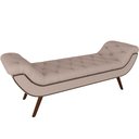 Ver imagem 1 de Puff Recamier Decorativo com Pés em Madeira 195 cm Itália P05 Linho Bege - Lyam Decor