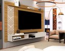 Ver imagem 1 de Painel de Tv Roma Nature de Mdf Suspenso para Sala com Nichos