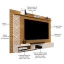 Ver imagem 4 de Painel de Tv Roma Nature de Mdf Suspenso para Sala com Nichos