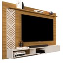 Ver imagem 5 de Painel de Tv Roma Nature de Mdf Suspenso para Sala com Nichos