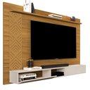 Ver imagem 3 de Painel de Tv Roma Nature de Mdf Suspenso para Sala com Nichos