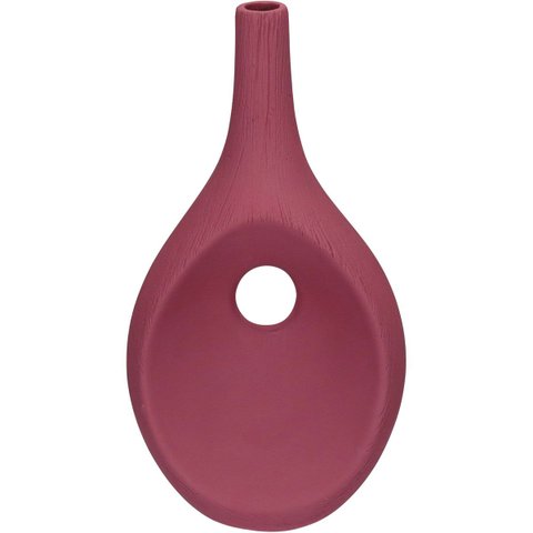 Vaso Decorativo Enfeite Planta Aparador Garrafa Cerâmica 31x16x11cm Terracota