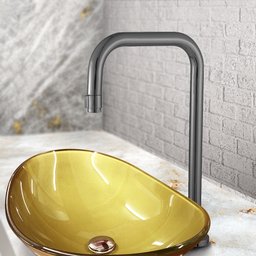 Torneira Lavatório Para Banheiro Slim Tube Onix Grafite Brilhante Luxo - 2