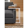 Mesa Apoio Lateral Sofá Steel Quadrada Madeira Branca - 1