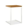 Mesa Apoio Lateral Sofá Steel Quadrada Madeira Branca - 2