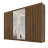 Guarda Roupa 6 Portas 4 Portas Ripadas Potente com Espelho 100% Mdf Brauna Off White - Móveis Europa - 2