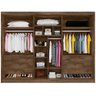 Guarda Roupa 6 Portas 4 Portas Ripadas Potente com Espelho 100% Mdf Brauna Off White - Móveis Europa - 3