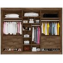 Ver imagem 3 de Guarda Roupa Casal 6 Portas com 4 Portas Ripadas Potente com Espelho - Móveis Europa