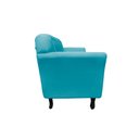 Ver imagem 5 de Kit Namoradeira + 1 Poltrona Decorativa Dália Suede Azul Tifany Pés Madeira Mz Decor