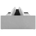 Ver imagem 2 de Sofá Ilha Modular para Sala 342cm com Puff Dublin K01 Veludo Cinza e Sintético Preto - Lyam Decor