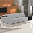 Ver imagem 6 de Sofá Ilha Modular para Sala 342cm com Puff Dublin K01 Veludo Cinza e Sintético Preto - Lyam Decor