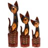 Trio de Gatos Decoração Feito de Madeira 30/40/50 CM - 1
