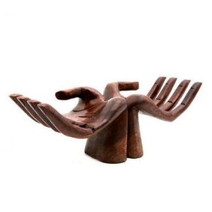 Mão Decorativa Entalhada na Madeira 20 Cm