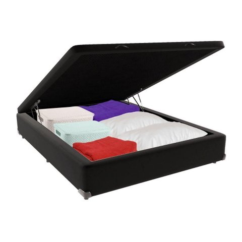Cama Box Baú Viúvo Bravus 128x188x44 Preto