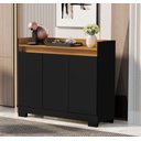 Ver imagem 1 de Aparador Buffet Ryzen 3 Portas com Prateleiras Internas - Preto com Nature