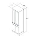 Ver imagem 3 de Paneleiro Duplo 4 Portas 1 Gaveta com Rodapé Modulado Slim Decibal