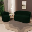 Ver imagem 2 de Kit 2 Poltronas e 1 Namoradeira Aisha Orgânica Veludo Verde Escuro - Desk Design