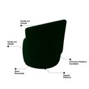 Ver imagem 7 de Kit 2 Poltronas e 1 Namoradeira Aisha Orgânica Veludo Verde Escuro - Desk Design
