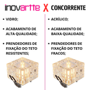 Ver imagem 2 de Spot Iluminação Vidro Transparente Quadrado Embutir Gesso Sanca Luxo Inl60