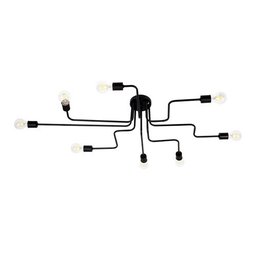 Lustre Pendente Sputnik Moderno Aranha 8 Braços Retrô Preto Sala Quarto Cozinha Área Gourmet Inl66 - 1